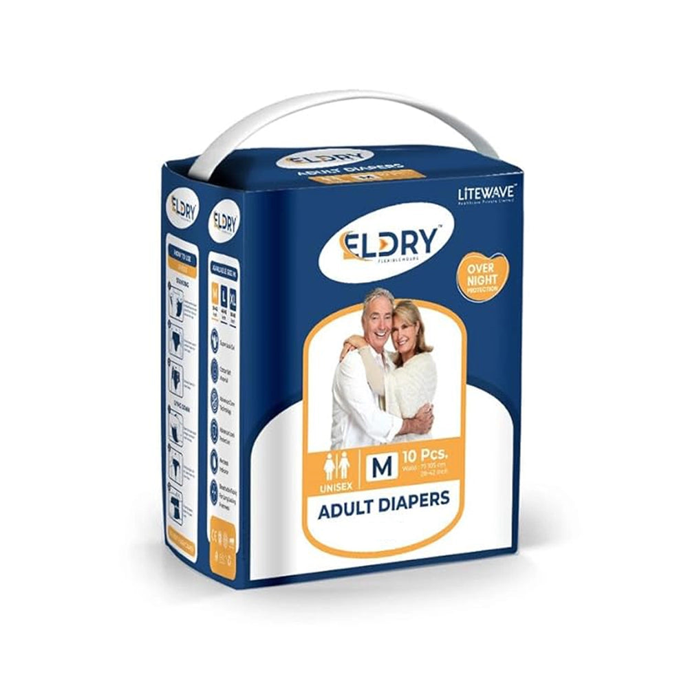 Eldry Adult Diaper, Tape Style, Medium (M) Size, 50 Count-1